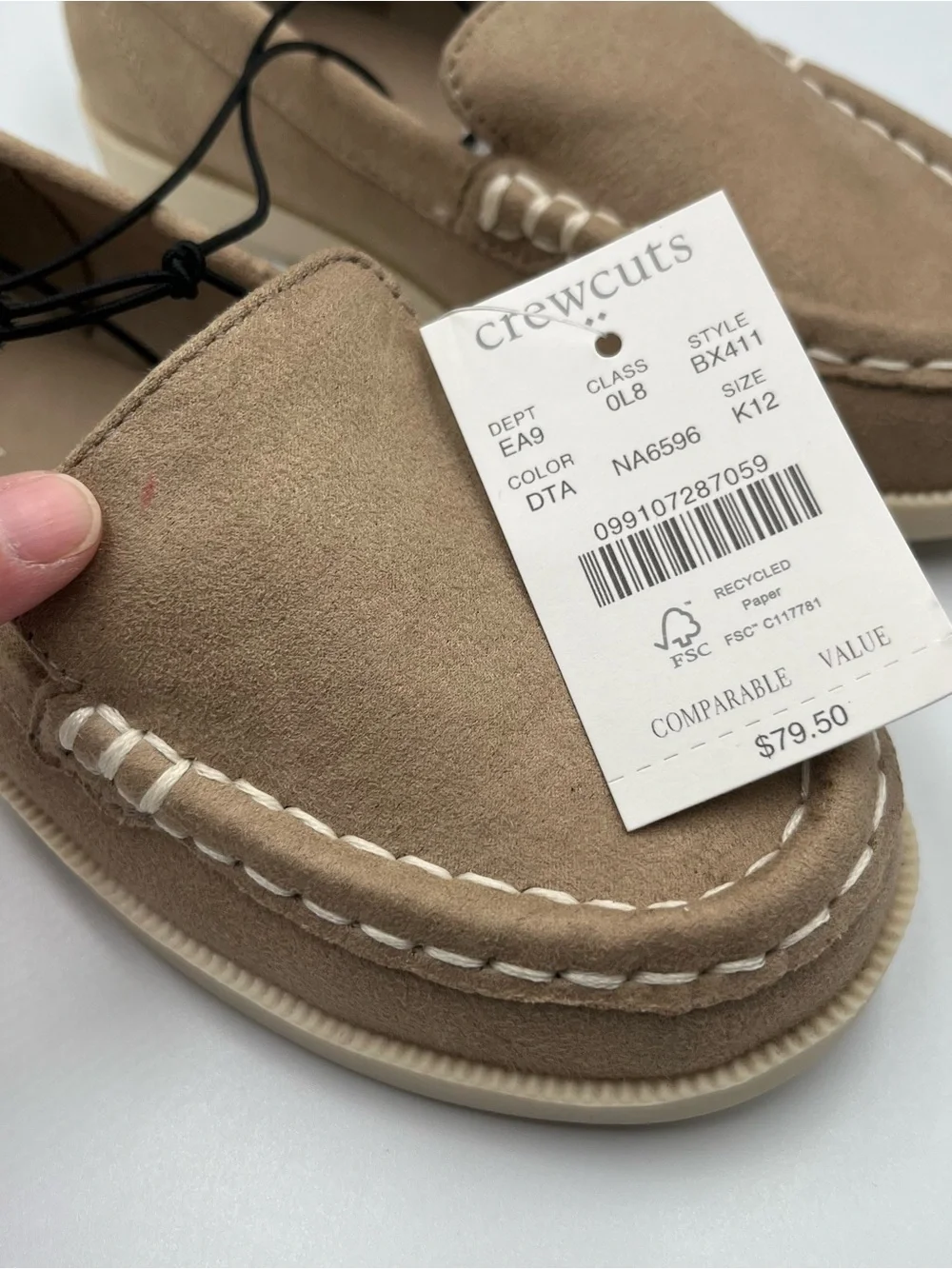 J. Crew Boys' Dusty Tan Sueded Loafers, Size 12 NWT